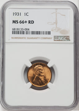1931 1C RD Lincoln Cent NGC MS66+