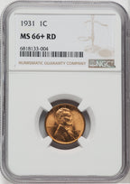 1931 1C RD Lincoln Cent NGC MS66+