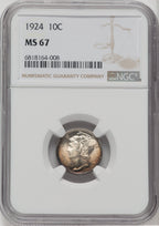 1924 10C Mercury Dime NGC MS67