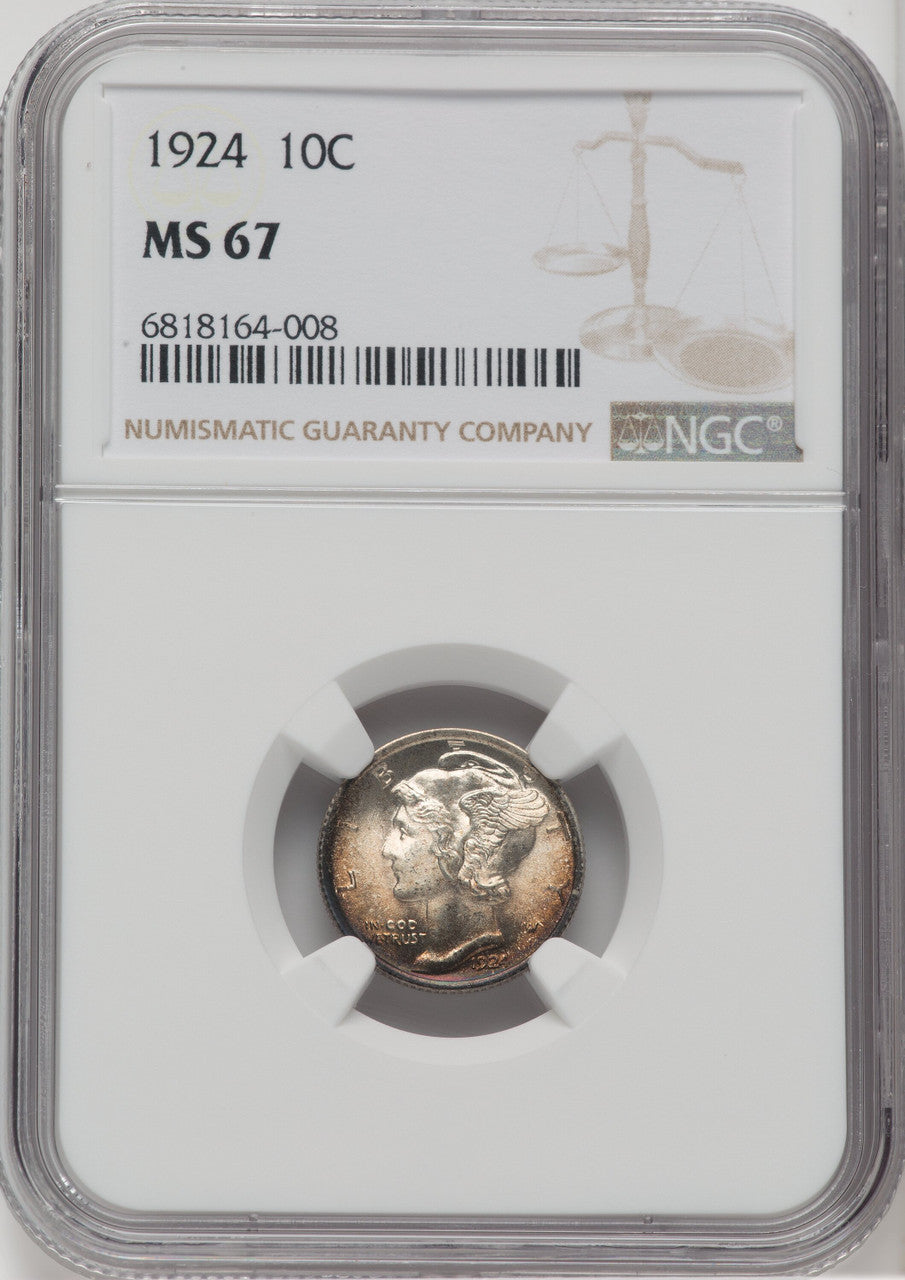 1924 10C Mercury Dime NGC MS67