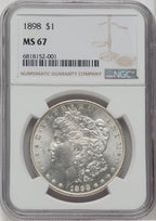 1898 $1 Morgan Dollar NGC MS67