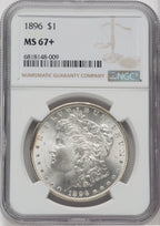 1896 $1 Morgan Dollar NGC MS67+