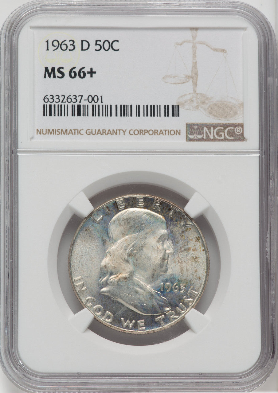1963-D 50C Franklin Half Dollar NGC MS66+