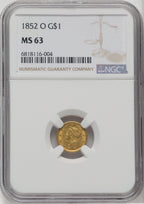 1852-O G$1 Gold Dollar NGC MS63