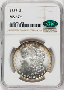 1887 $1 CAC Morgan Dollar NGC MS67+