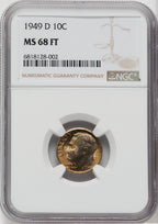 1949-D 10C FB Roosevelt Dime NGC MS68