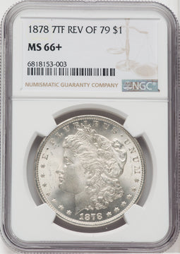 1878 7TF $1 Reverse of 1879 Morgan Dollar NGC MS66+