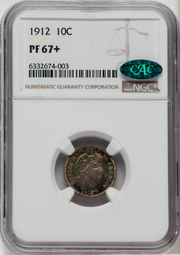 1912 10C CAC Proof Barber Dime NGC PR67+