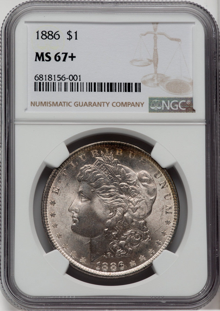 1886 $1 Morgan Dollar NGC MS67+