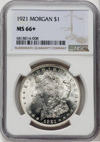 1921 $1 Morgan Morgan Dollar NGC MS66+
