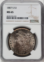1887-S $1 Morgan Dollar NGC MS65