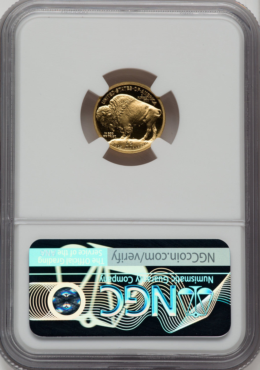 2008-W $5 Tenth-Ounce Gold Buffalo .9999 Fine Gold Brown Label NGC PF70