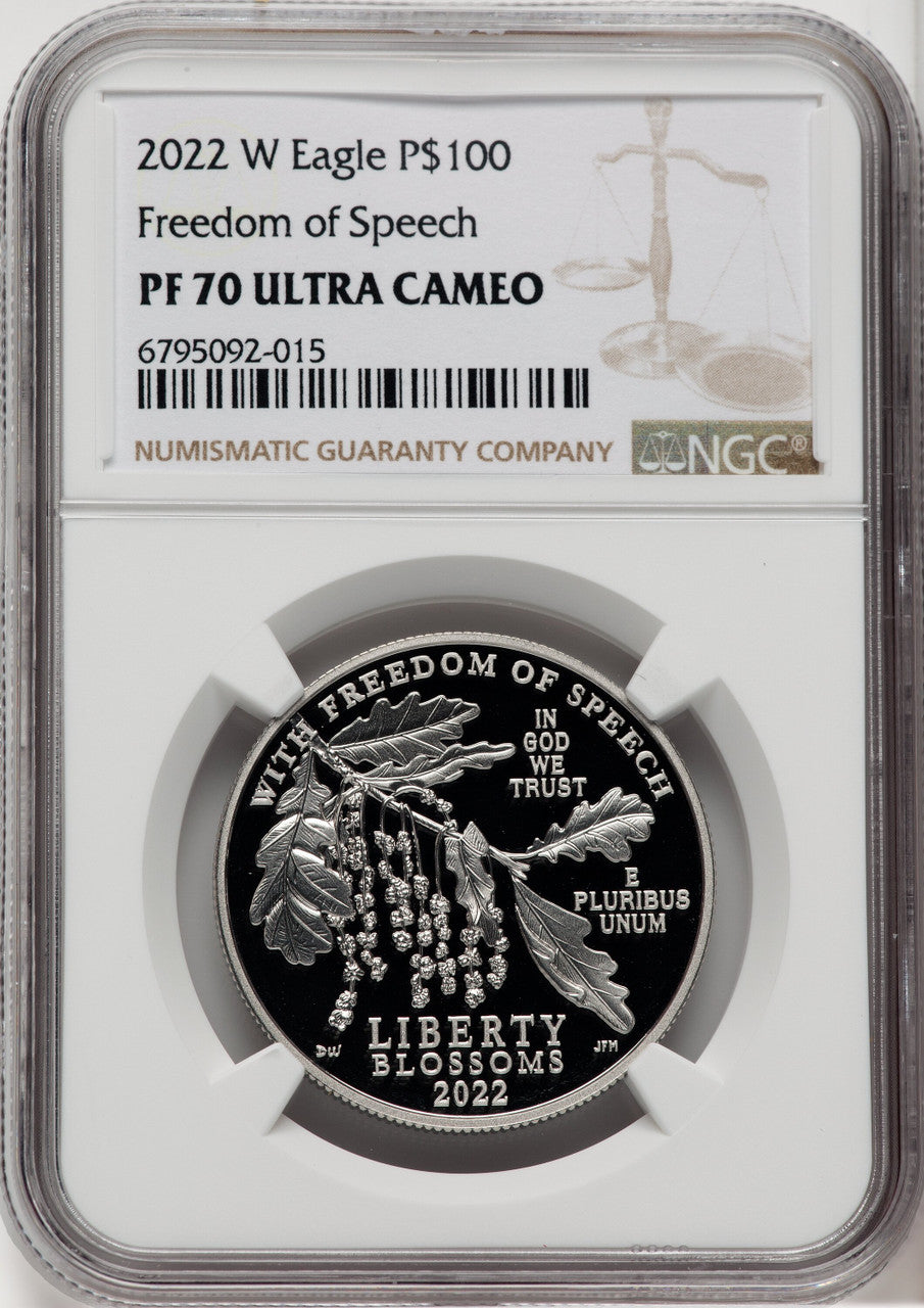 2022-W $100 One-Ounce Platinum Eagle Freedom of Speech NGC PF70