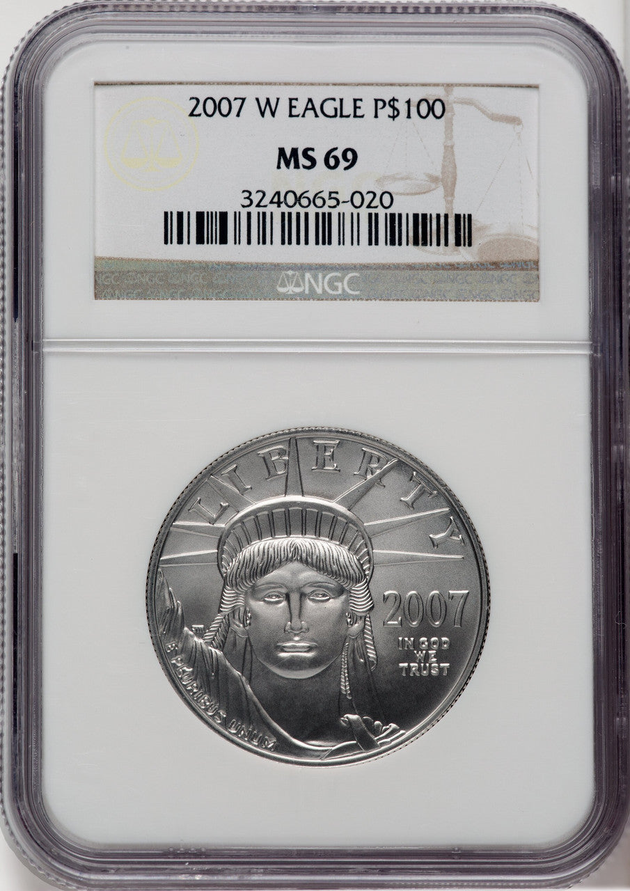 2007-W $100 One-Ounce Platinum Eagle Burnished NGC MS69