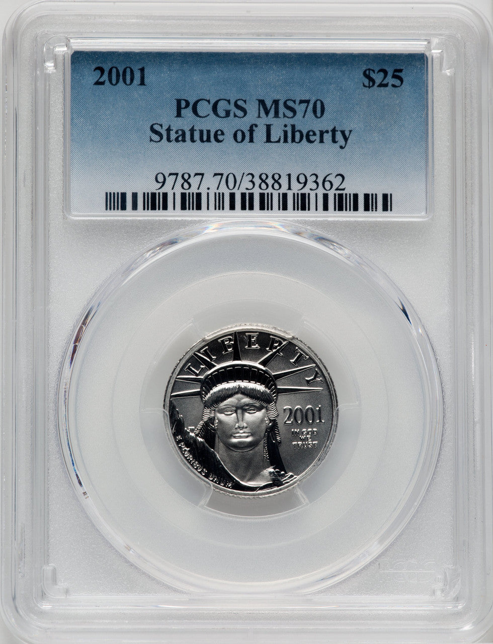 2001 $25 Quarter-Ounce Platinum Eagle PCGS MS70