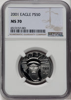 2001 $50 Half-Ounce Platinum Eagle NGC MS70