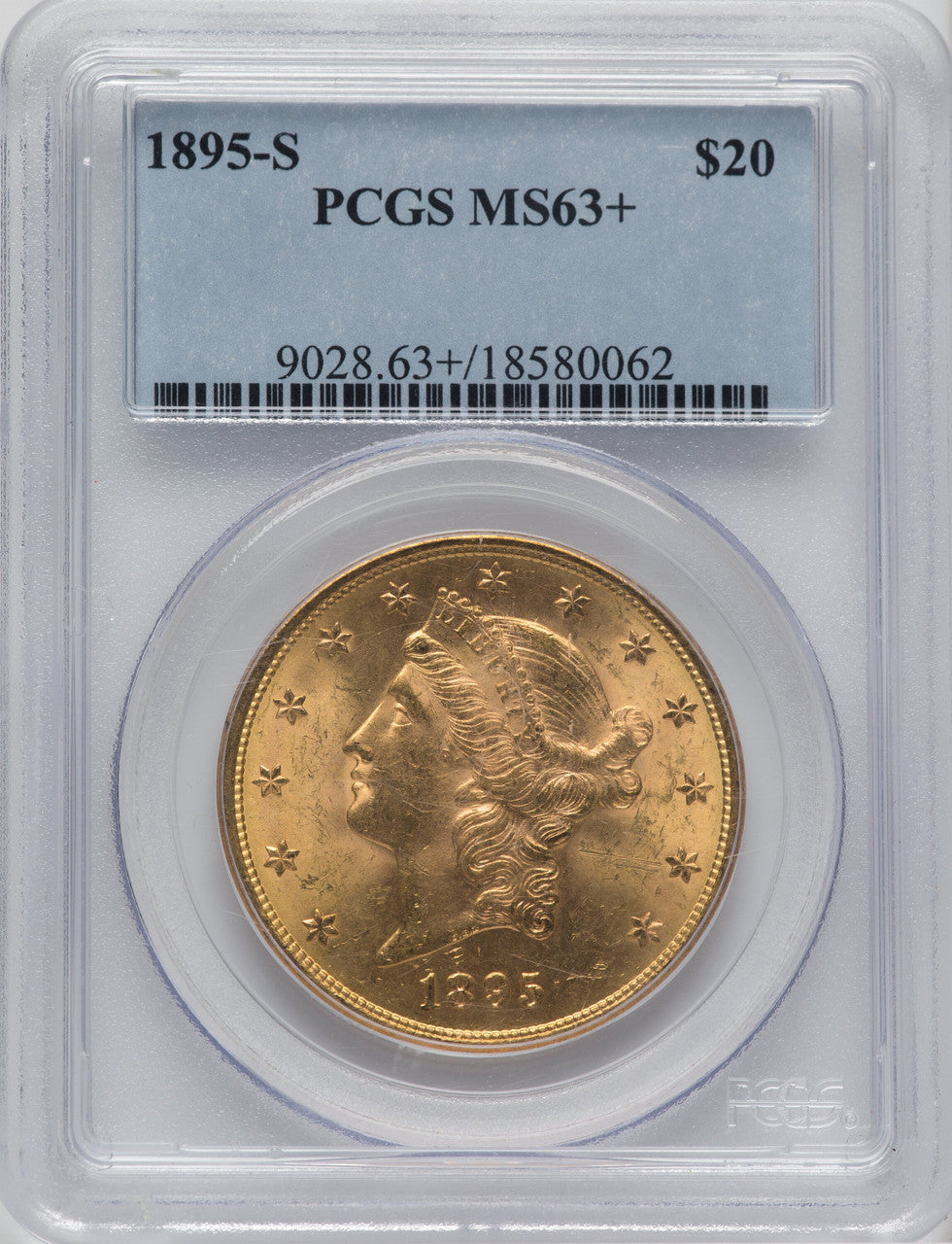 1895-S $20 Liberty Double Eagle PCGS MS63+