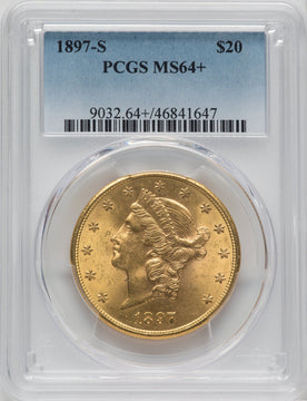 1897-S $20 Liberty Double Eagle PCGS MS64+
