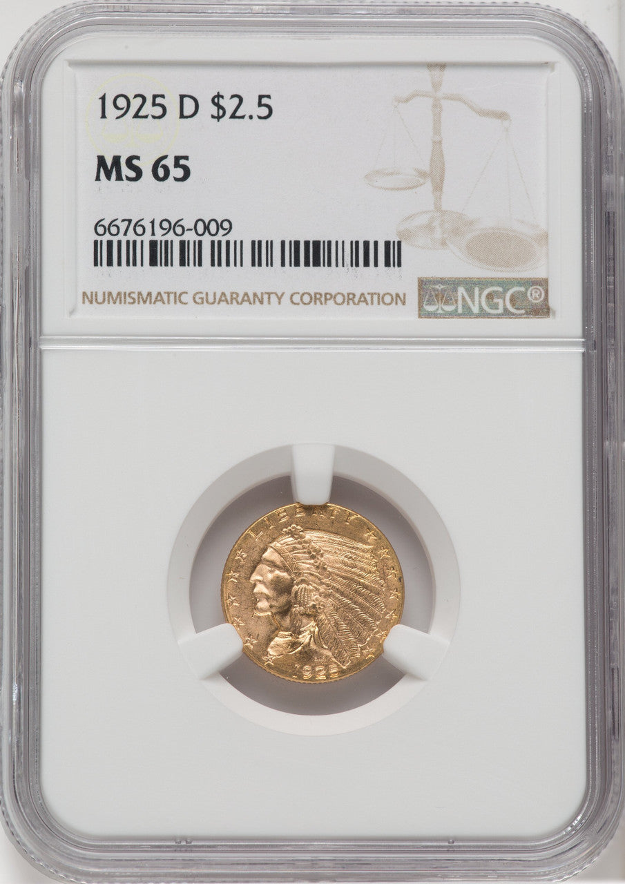 1925-D $2.50 Indian Quarter Eagle NGC MS65 (762929010)