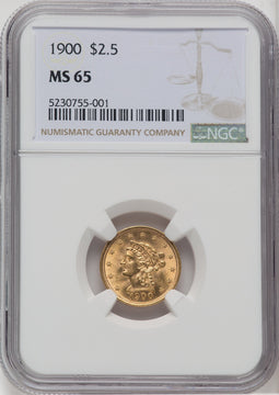 1900 $2.50 Liberty Quarter Eagle NGC MS65