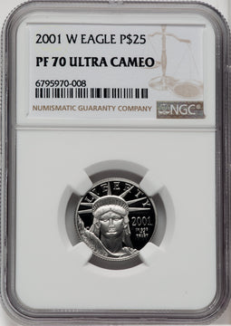2001-W $25 Quarter-Ounce Platinum Eagle Statue of Liberty NGC PF70