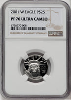 2001-W $25 Quarter-Ounce Platinum Eagle Statue of Liberty NGC PF70