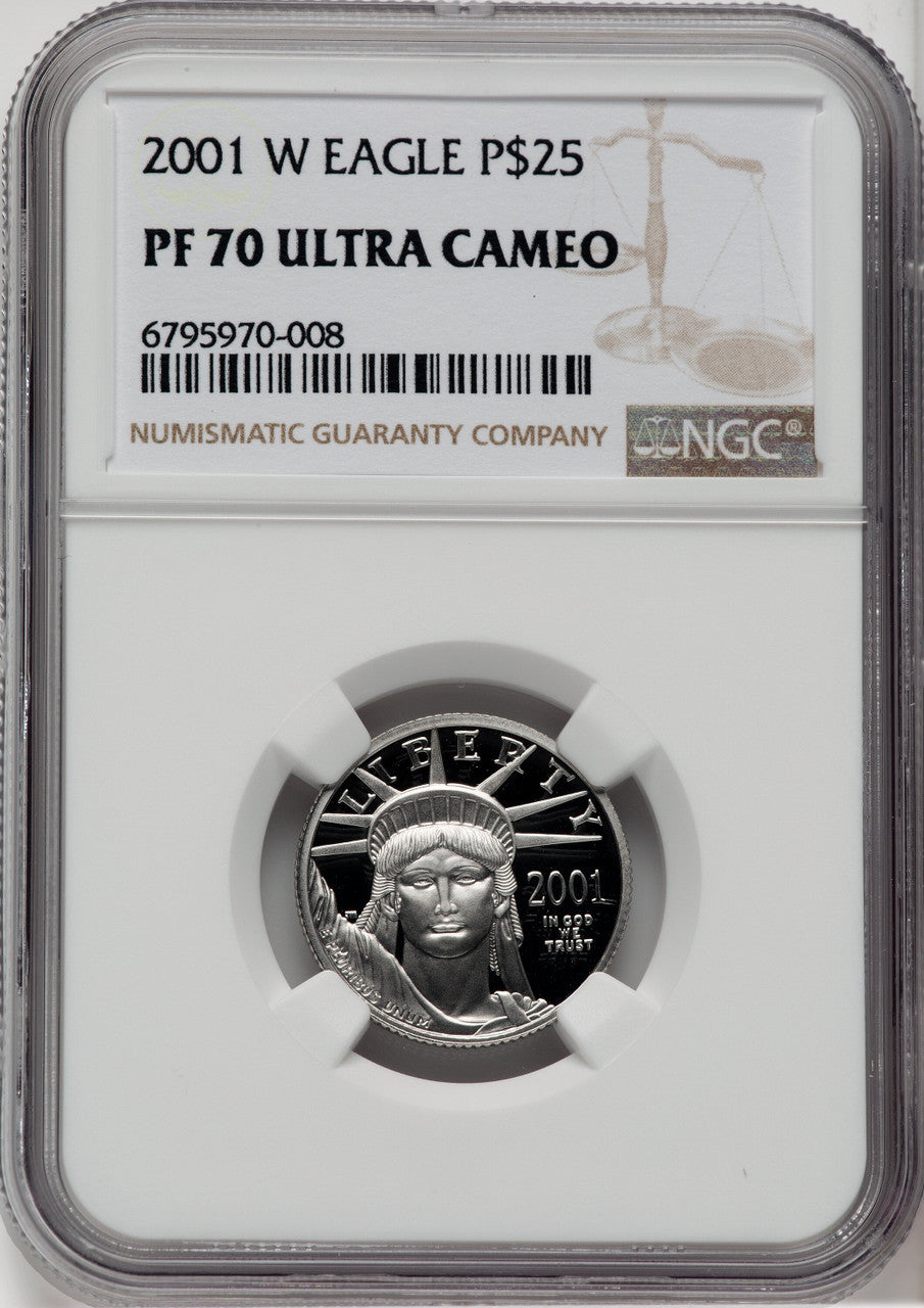 2001-W $25 Quarter-Ounce Platinum Eagle Statue of Liberty NGC PF70