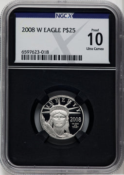 2008-W $25 Quarter-Ounce Platinum Eagle Statue of Liberty NGCX PF10