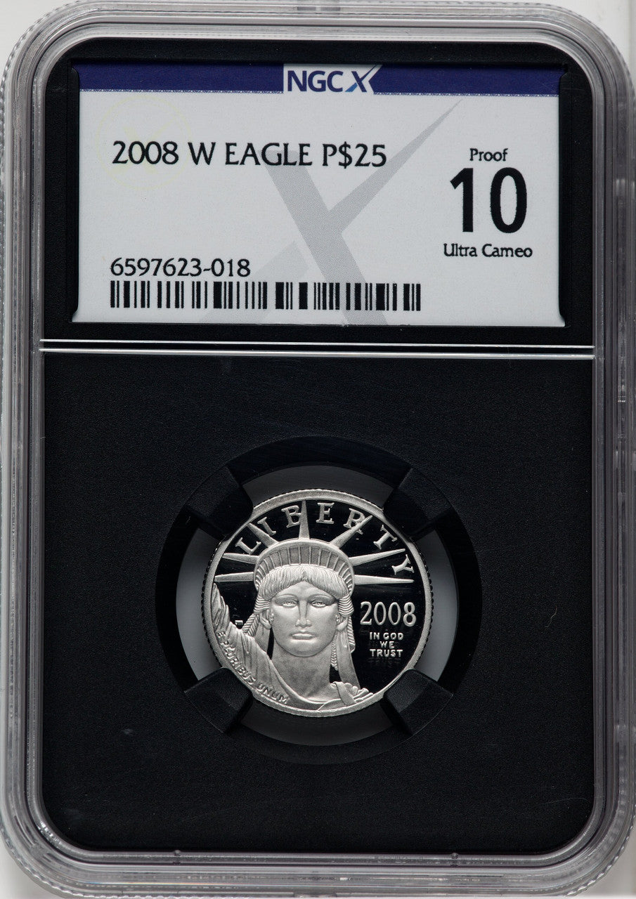 2008-W $25 Quarter-Ounce Platinum Eagle Statue of Liberty NGCX PF10
