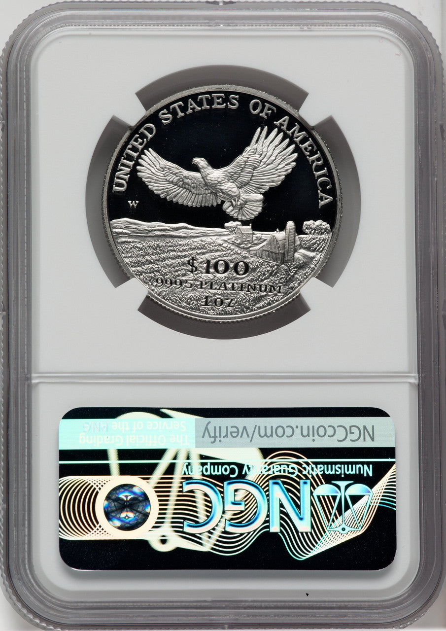 2000-W $100 One-Ounce Platinum Eagle Statue of Liberty NGC PF70