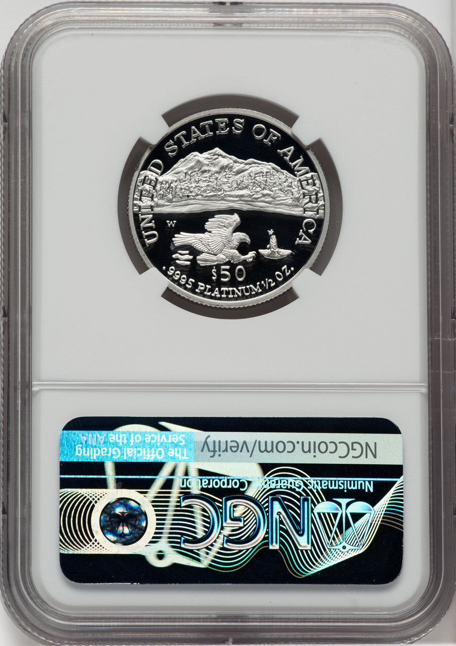 2002-W $50 Half-Ounce Platinum Eagle Brown Label NGC PF70