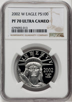 2002-W $100 One-Ounce Platinum Eagle Statue of Liberty NGC PF70