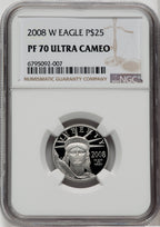2008-W $25 Quarter-Ounce Platinum Eagle Statue of Liberty NGC PF70
