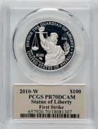 2010-W $100 One-Ounce Platinum Eagle First Strike Thomas S. Cleveland Art Deco PCGS PR70