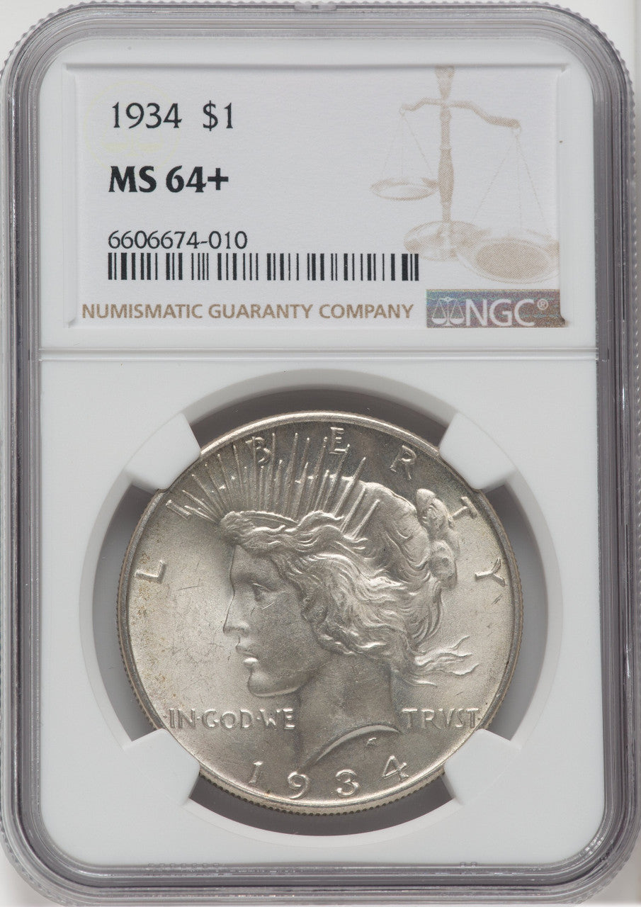 1934 $1 Peace Dollar NGC MS64+