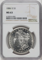 1886-S $1 Morgan Dollar NGC MS63