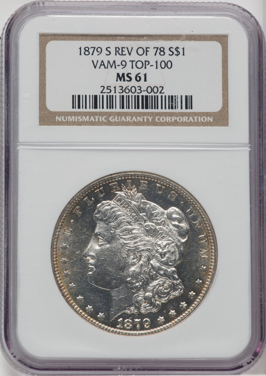 1879-S $1 VAM 9 Reverse of 1878 Morgan Dollar NGC MS61