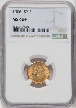 1906 $2.50 Liberty Quarter Eagle NGC MS66+