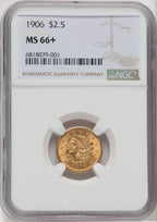 1906 $2.50 Liberty Quarter Eagle NGC MS66+