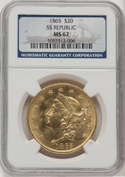 1865 $20 Liberty Double Eagle NGC MS62