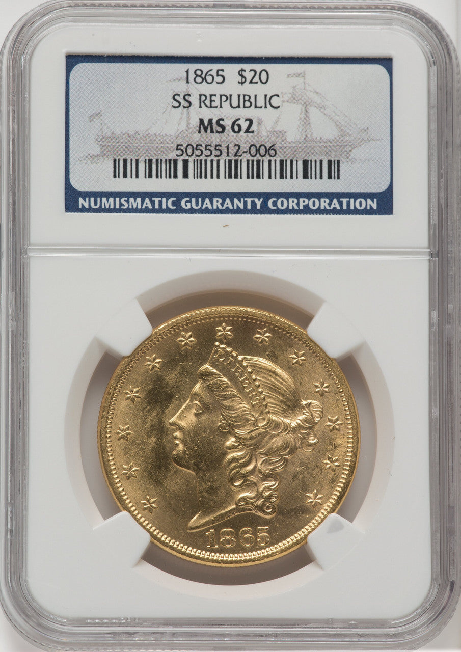1865 $20 Liberty Double Eagle NGC MS62