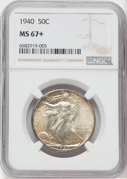 1940 50C Walking Liberty Half Dollar NGC MS67+