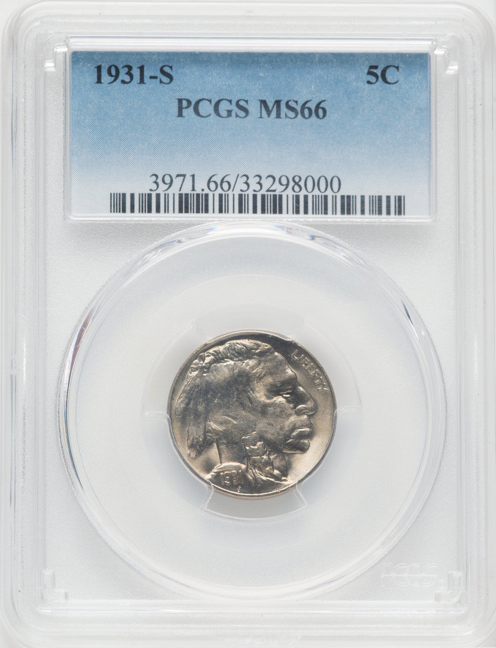 1931-S 5C Buffalo Nickel PCGS MS66