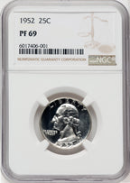 1952 25C Proof Washington Quarter NGC PR69