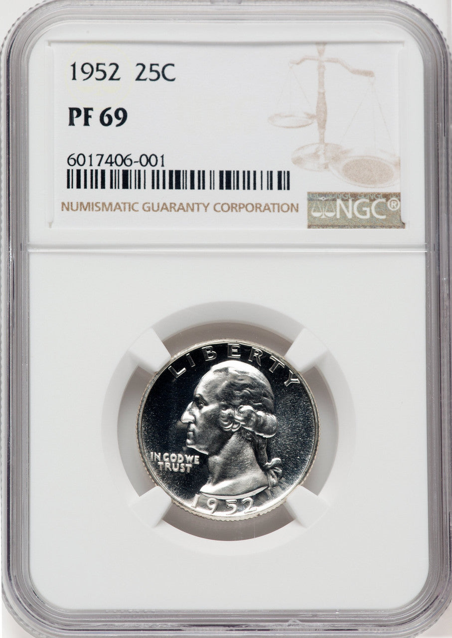 1952 25C Proof Washington Quarter NGC PR69