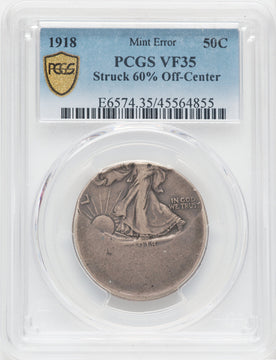 1918 50C Walking Liberty Half Dollar PCGS VF35