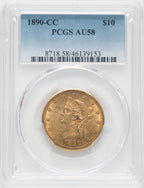 1890-CC $10 Liberty Eagle PCGS AU58