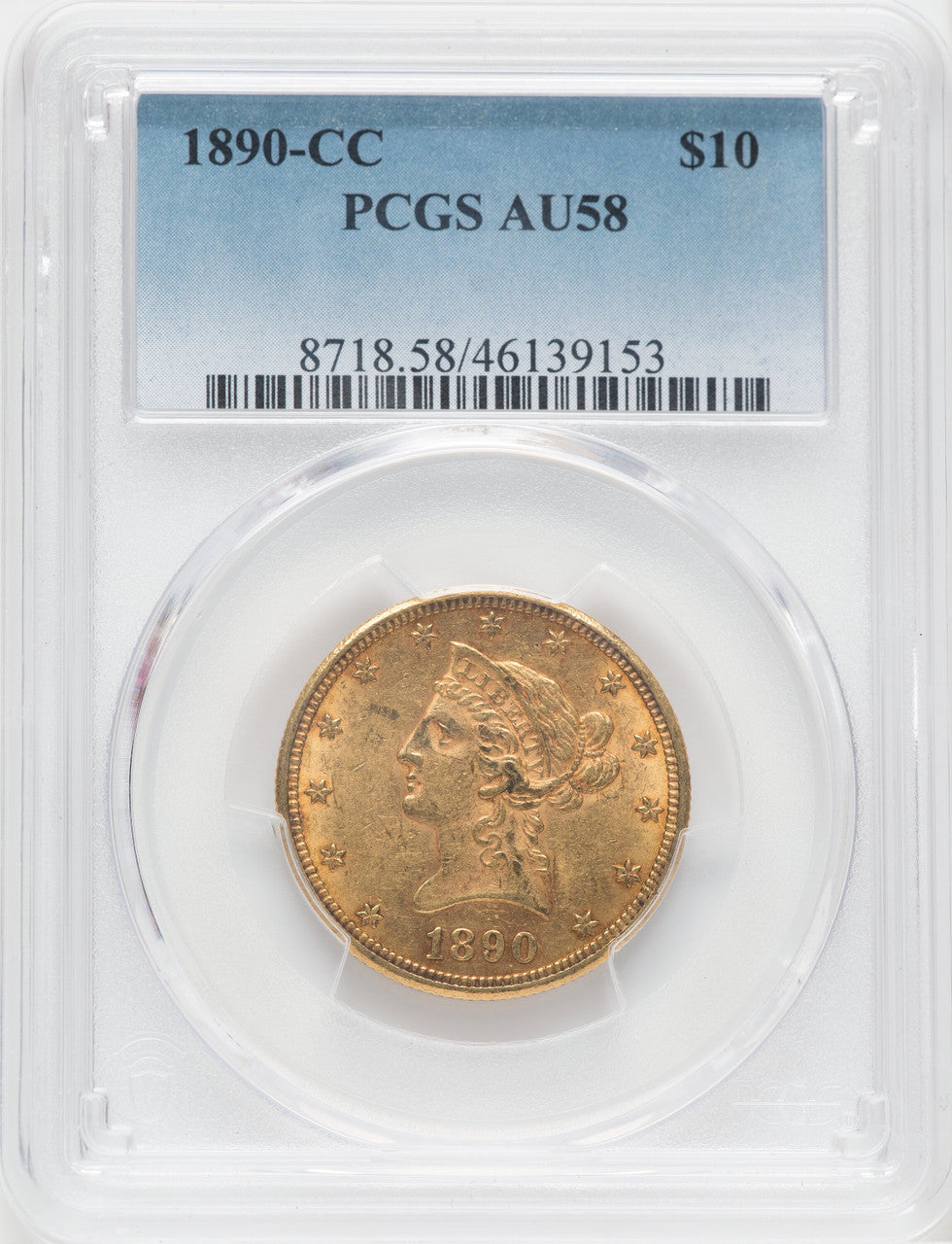 1890-CC $10 Liberty Eagle PCGS AU58