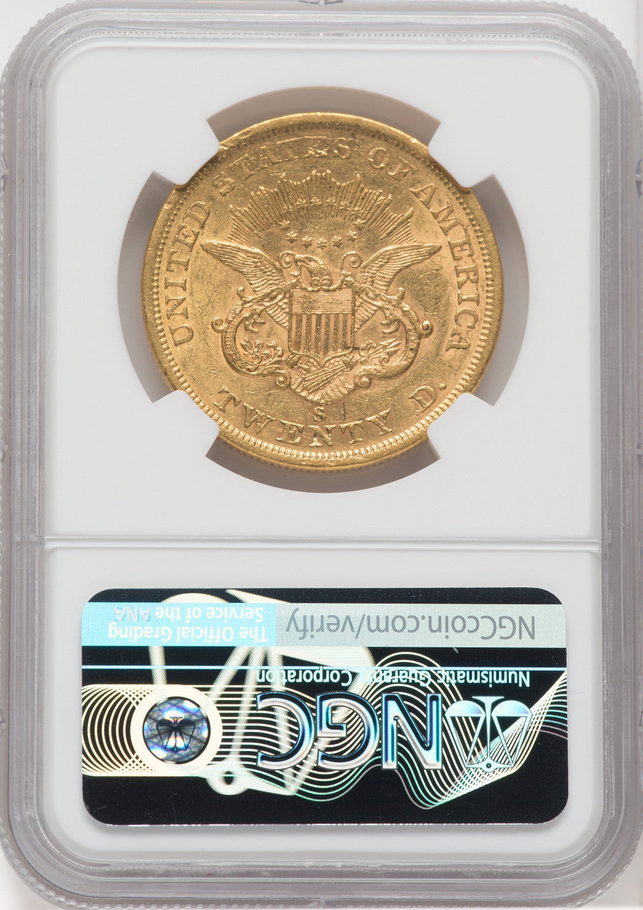 1861-S $20 Liberty Double Eagle NGC AU55