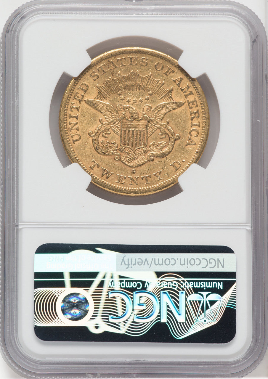 1863-S $20 Liberty Double Eagle NGC AU53